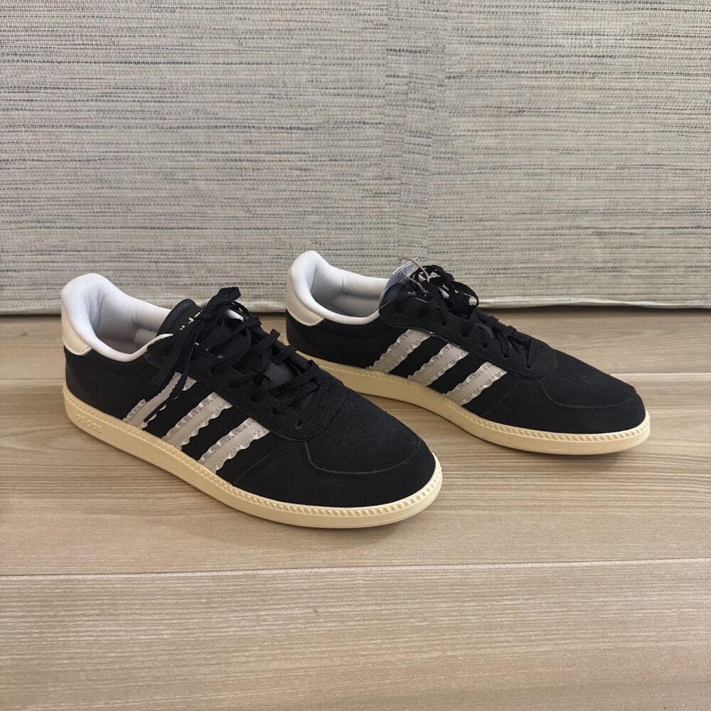 Adidas Breaknet Sleek Suede Black Ruffle Shoes IH1391 - Women's Size 10